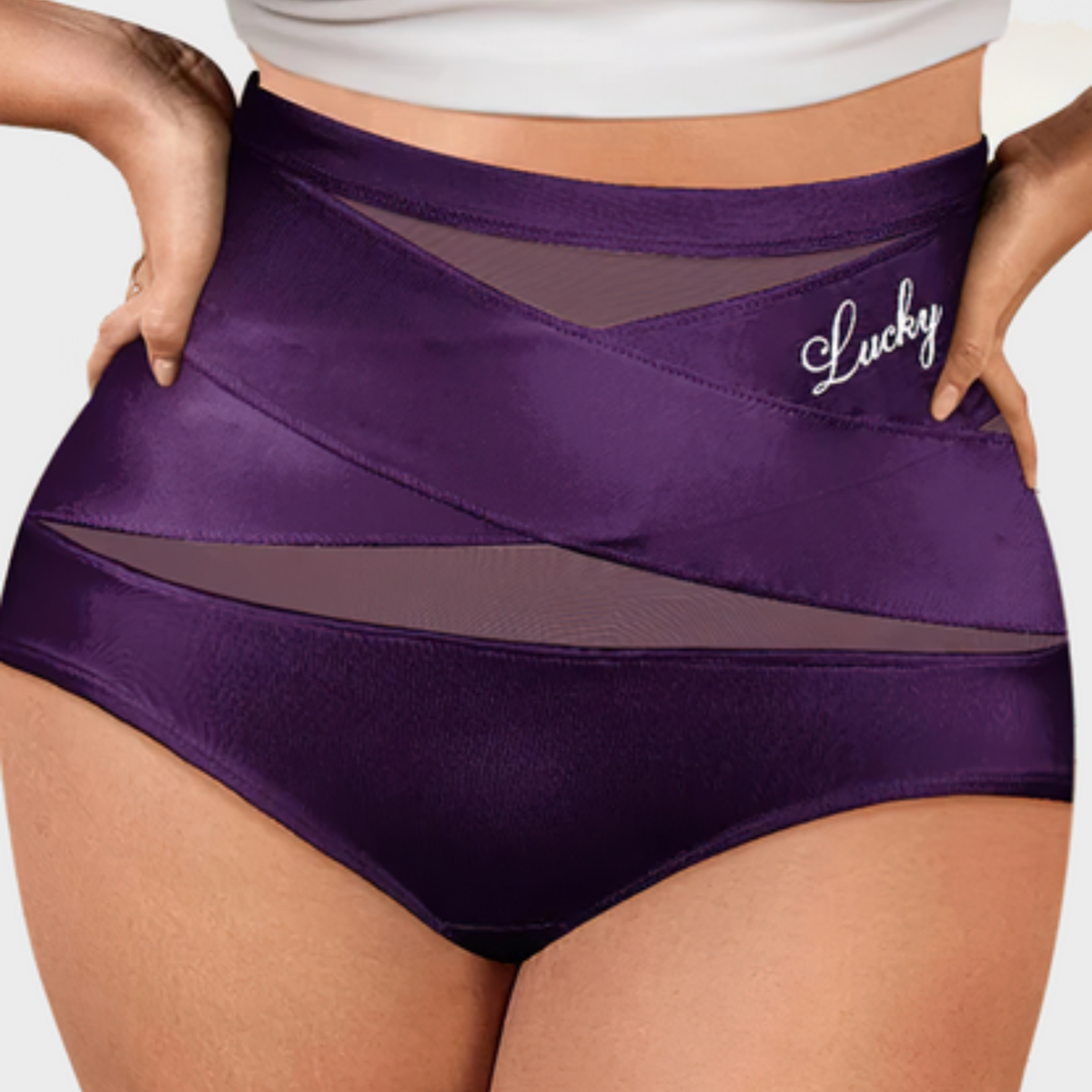 Braga Moldeadora de Cintura Alta — Control de Abdomen Sin Costuras — Violeta Oscuro