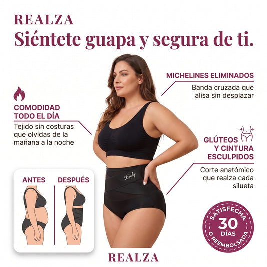 Braga moldeadora REALZA — siéntete guapa y segura de ti: comodidad todo el día, michelines eliminados, glúteos y cintura esculpidos