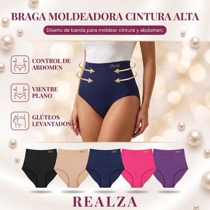 Braga moldeadora cintura alta — control de abdomen, vientre plano, glúteos levantados; 5 colores